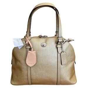 Coach Peyton Leather Cora Domed Satchel Gold NEW